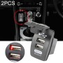2 PCS Switch Type Dual USB 3.1A Car Charger 12-24V (Red Light)