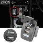2 PCS Switch Type Dual USB 3.1A Car Charger 12-24V (White Light)