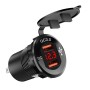 CS-876A2 Car Square Aluminum Alloy QC 3.0 Dual USB Charger with Voltmeter