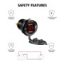 CS-876A2 Car Square Aluminum Alloy QC 3.0 Dual USB Charger with Voltmeter