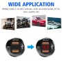 CS-876A2 Car Square Aluminum Alloy QC 3.0 Dual USB Charger with Voltmeter