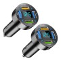 2pcs 4 в 1 USB 66W Digital Display Car Super Fast Charger