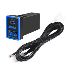 For Toyota 2009-2019 60W USB-A+Type-C Car Smart Phone PD Fast Charger