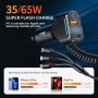 K4 CAR 3 в 1 PD + USB Dual Port Fast Charger с кабелем данных Spring