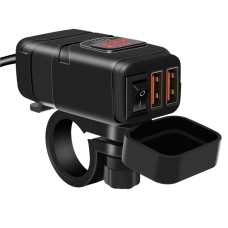 Universal Car Super Quick Dual Port USB Charger Power Outlet Adapter with LED Digital Voltmeter(Red Light)