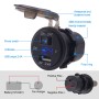 Universal Car Single Port USB Charger Power Outlet Adapter 2.4A 5V IP66 with LED Digital Voltmeter + Switch + 60cm Cable (Blue Light)