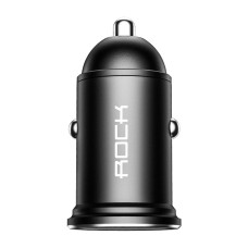 ROCK H11 4.8A 24W Mini Dual USB Car Charger(Black)