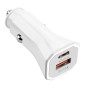 YSY-316PD20W QC3.0 USB + PD 20W USB-C / Type-C Polygon Dual Ports Fast Charging Car Charger(White)