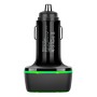 YY-178 Dual USB + PD 18W USB-C / Type-C Three-port Fast Charging Car Charger with Green Luminous Aperture(Black)