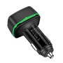 YY-178 Dual USB + PD 18W USB-C / Type-C Three-port Fast Charging Car Charger with Green Luminous Aperture(Black)