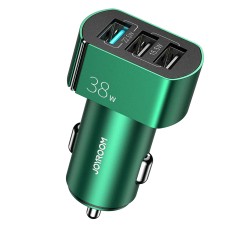 JOYROOM C-A19 38W 3 USB Ports Fast Charging Aluminum Alloy Car Charger(Green)