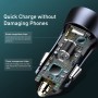Baseus TZCCJD-B0G 40W USB + Type-C / USB-C Car Fast Charging Charger Set with 1m Type-C / USB-C to 8 Pin Cable(Black)