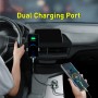 Baseus CCLH-01 Dual USB Enjoy Car Bluetooth MP3 Player Charger with Digital Display, Support Hands-free Call & FM & TF Card & AUX(Cyan Black)