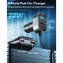 Joyroom JR-CL05 72W 2 PD USB-C / TYPE-C + 3 QC 3.0 USB Fast Car Charger (черный)