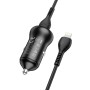 hoco  NZ5 PD 30W Type-C / USB-C + QC 3.0 USB Car Charger with Type-C / USB-C to 8 Pin Data Cable(Black)