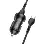 hoco NZ5 PD 30W Type-C / USB-C + QC 3.0 USB Car Charger with  Type-C / USB-C to Type-C / USB-C Data Cable(Black)