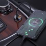 Hoco NZ5 PD 30W TYPE-C / USB-C + QC 3.0 USB CAR Зарядное устройство с тип-C / USB-C в Type-C / USB-C Кабель данных (черный)