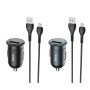 hoco Z43 Mighty Single Port QC3.0 18W Car Charger with USB to Micro USB Data Cable(Black)