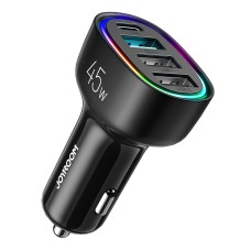 JOYROOM JR-CL09 45W PD+QC 3.0+Dual USB 4 Ports Fast Charging Car Charger(Black)