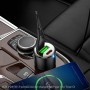 hoco NZ6 Dual Type-C / USB-C + USB PD45W 3-port Car Charger with Type-C / USB-C to Type-C / USB-C Charging Cable(Black)