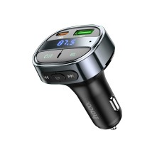 hoco E70 PD30W + QC3.0 Car Bluetooth FM Transmitter(Metal Grey)