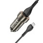 hoco Z46 Blue Shield Single Port QC3.0 Car Charger Set with Micro USB Cable(Metal Grey)