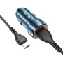 hoco Z46 Blue Shield Single Port QC3.0 Car Charger Set with Type-C Cable(Sapphire Blue)