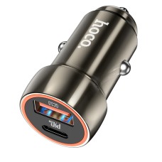 hoco Z46A Blue Whale PD20W + QC3.0 Car Charger(Metal Grey)