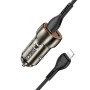 hoco Z46A Blue Whale PD20W+QC3.0 Car Charger Set with Type-C to 8 Pin Cable(Metal Grey)