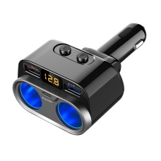 C47PQ CAR Sigarette Ligher + Dual USB + Car Charger (Black)