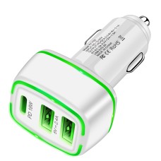 ACC-178 30W Dual USB+USB-C/Type-C Fast Charge Car Charger(White)
