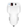 ACC-578 33W USB-C/Type-C+USB Fast Charge Car Charger(White)