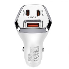 ACC-319PD 45W USB+Dual Type-C Fast Charge Car Charger (белый)