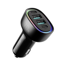 JOYROOM JR-CL29  70W 4-Port USB + Type-C Car Charger(Black)