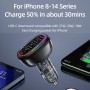 USAMS US-CC170 C34 PD30W 48W 4-port Transparent Car Fast Charger with Colorful Lights(Black)