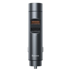 Baseus Energy Column Dual USB Wireless Bluetooth MP3 Car Charger, Style:PPS Fast Charge + Chinese Version(Space Gray)