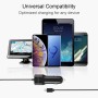 HAWEEL 5V 3.1A 8 Pin USB Car Charger with Spring Cable, Length: 30cm-120cm, For iPhone XR / iPhone XS MAX / iPhone X & XS / iPhone 8 & 8 Plus / iPhone 7 & 7 Plus / iPhone 6 & 6s & 6 Plus & 6s Plus / iPad