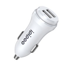 ipipoo XP-1 Dual USB Car Fast Charging Charger with Android Line (White)