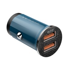 KUULAA KL-CD09 36W QC3.0 Mini Dual USB Car Charger(Blue)