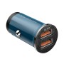 KUULAA KL-CD09 36W QC3.0 Mini Dual USB Car Charger(Blue)