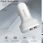 KIVEE KV-UT501 2.1A Dual USB Car Charger (White)