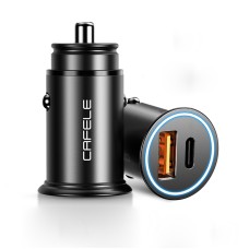 CAFELE Gezhi Series 30W PD3.0+ Type-c+ Single USB Interface, Zinc Alloy Shell Quick Charge Car Charger(Black)