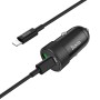 hoco Z32B Fast Reach 27W 4.5A  PD + QC3.0 Car Charger with 1m Type-C to 8 Pin Cable(Black)