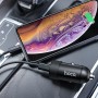 hoco Z32B Fast Reach 27W 4.5A  PD + QC3.0 Car Charger with 1m Type-C to 8 Pin Cable(Black)