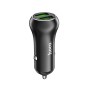 HOCO Z37 18W QC3.0 Dual Port Fast Charging Car Charger (Black)