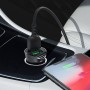 HOCO Z39 18W QC3.0 Dual Port Fast Charging Car Charger with 8 Pin Data Cable, Length: 1m(Black)