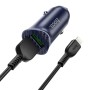 HOCO Z39 18W QC3.0 Dual Port Fast Charging Car Charger with 8 Pin Data Cable, Length: 1m(Blue)