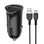 HOCO Z39 18W QC3.0 Dual Port Fast Charging Car Charger with Type-C Data Cable, Length: 1m(Black)