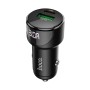 HOCO Z42 PD 20W + QC3.0 Light Road Dual Port Digital Display Fast Charging Car Charger (Black)