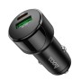 HOCO Z42 PD 20W + QC3.0 Light Road Dual Port Digital Display Fast Charging Car Charger (Black)